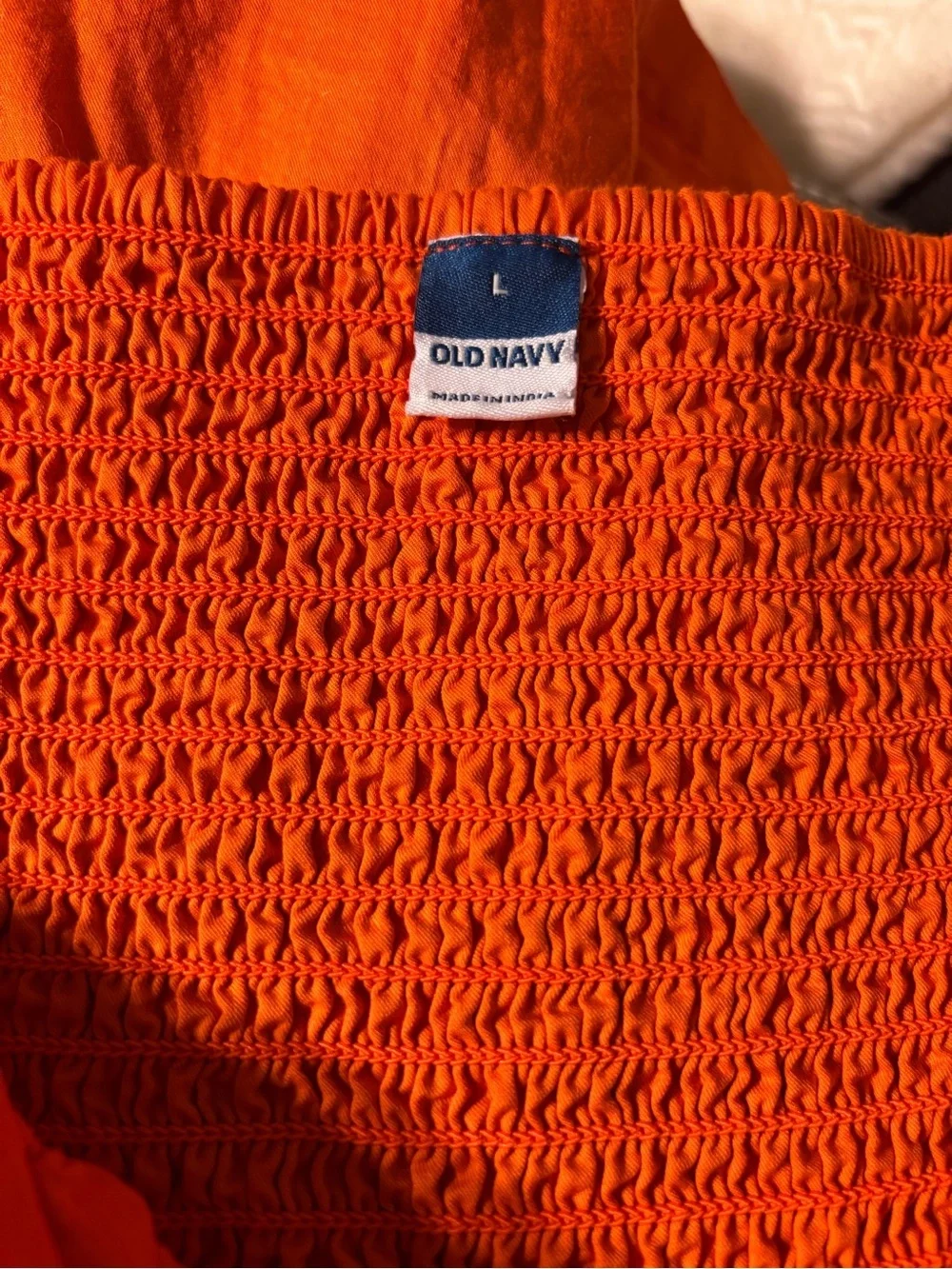 Old Navy Orange Puff Sleeve Peasant Top
